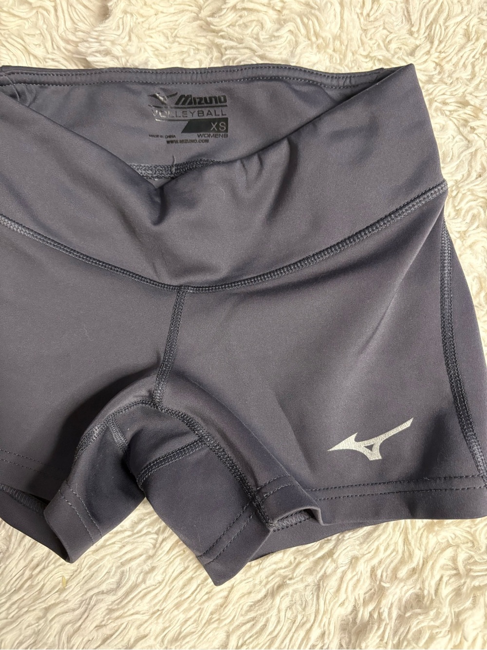 Mizuno Women's Athletic Spandex Shorts - Charcoal with Silver Logo